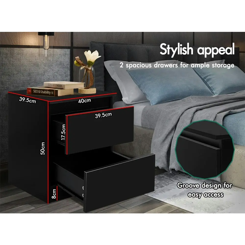 Alfordson Bedside Table Storage Black