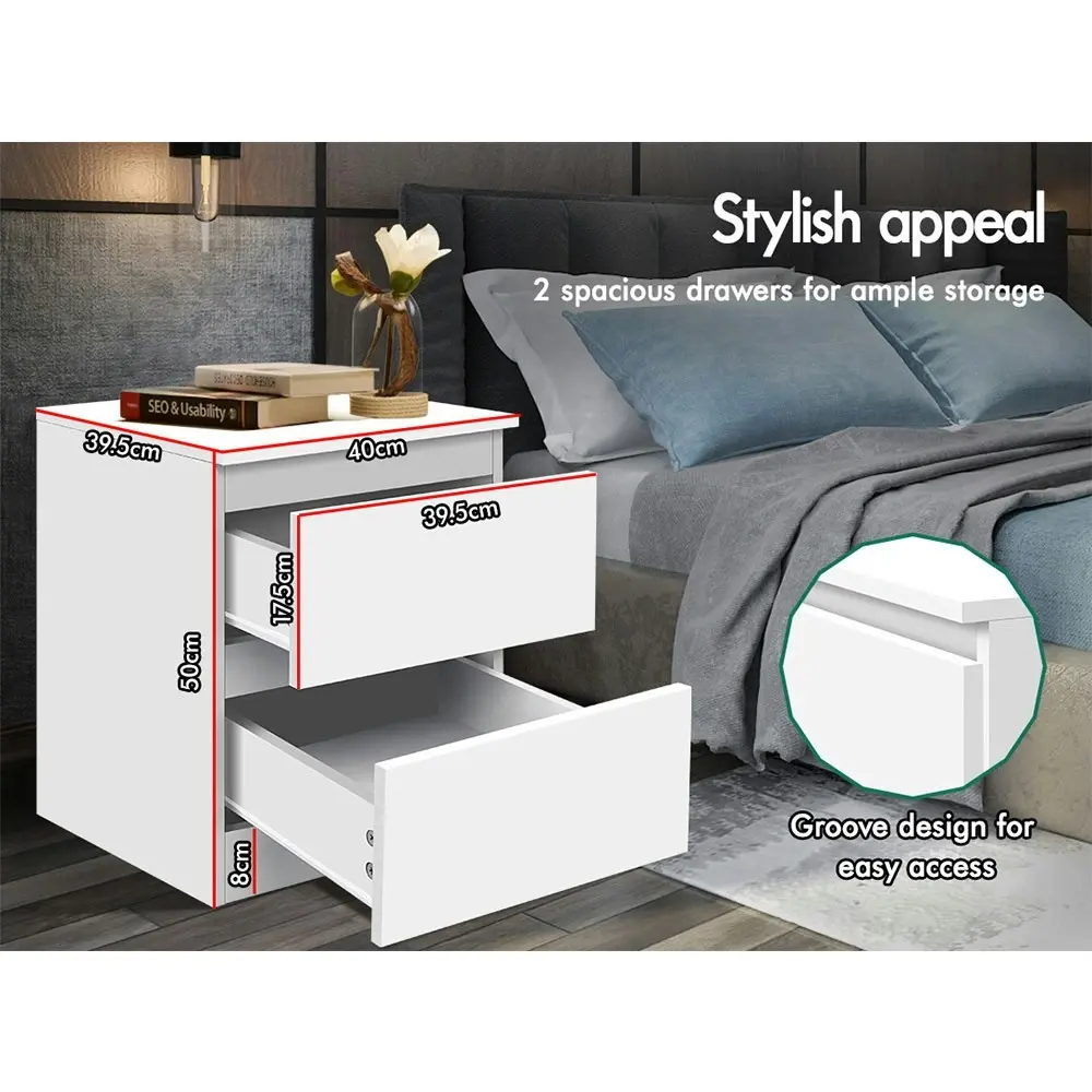 Alfordson Bedside Table Storage White