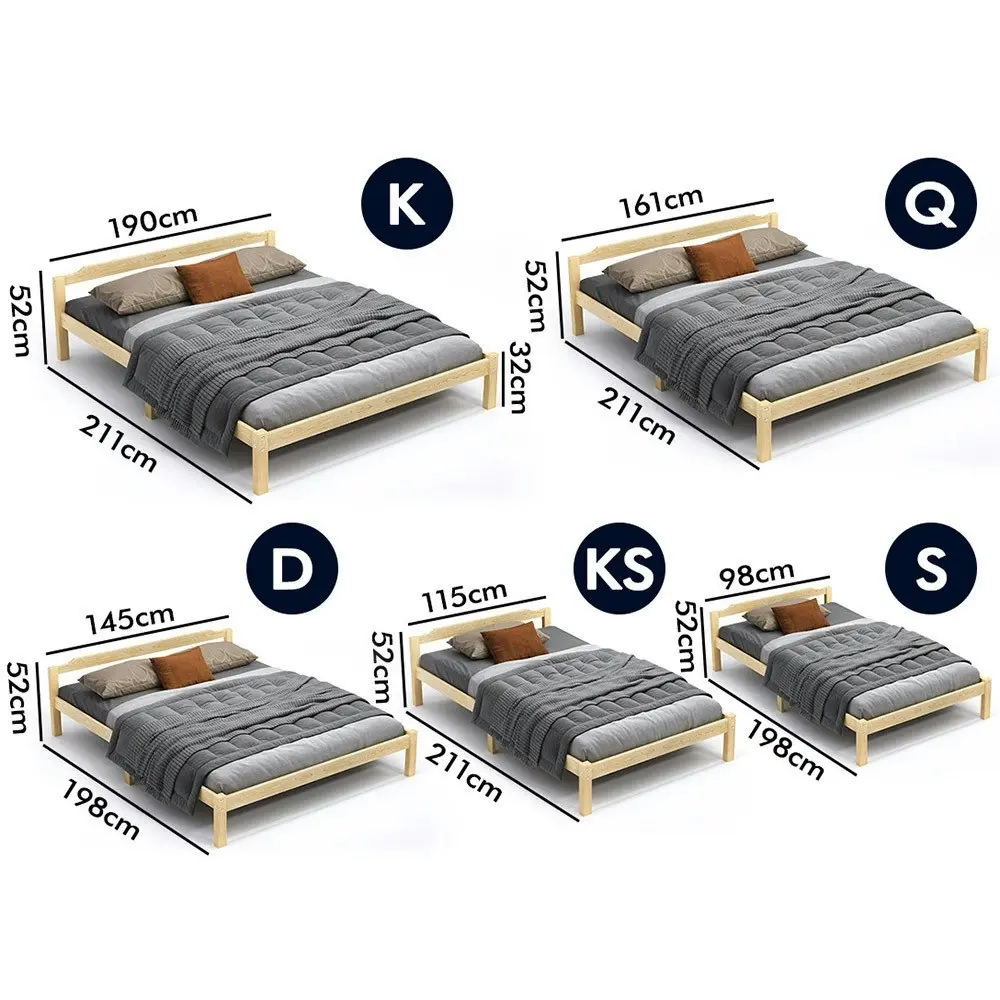 Alfordson Bed Frame Double Size Wooden Base