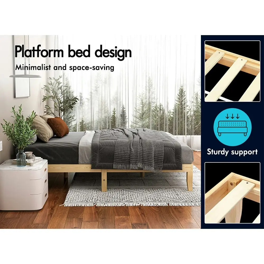 Alfordson Mattress Platform Wooden Bed Frame Queen