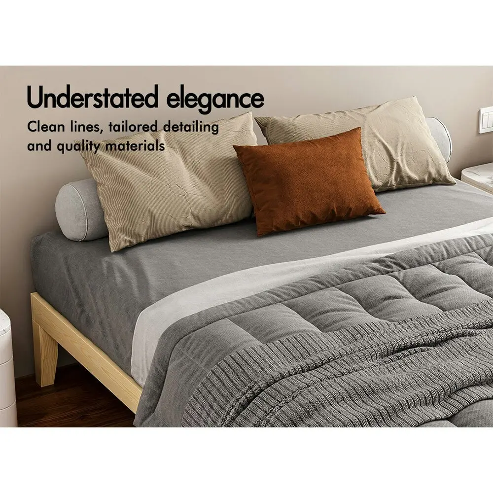 Alfordson Mattress Platform Wooden Bed Frame Queen