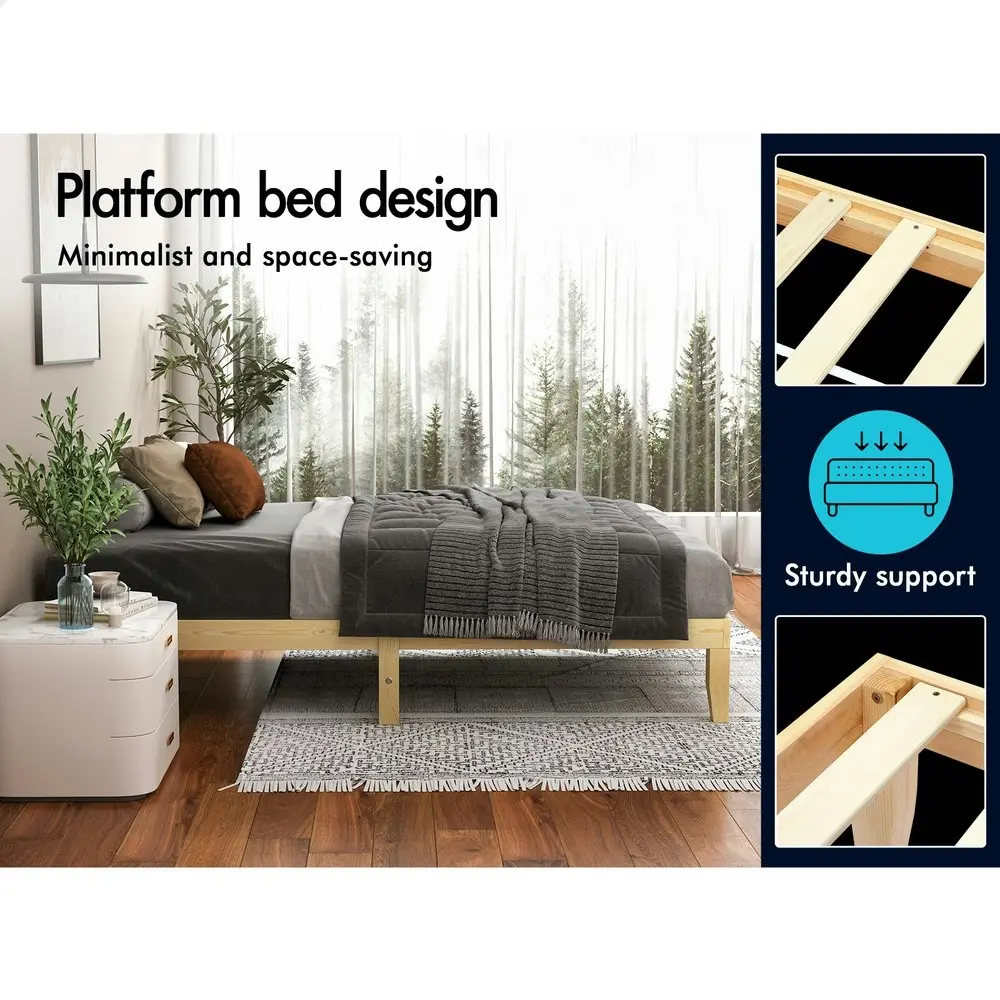 Alfordson Mattress Platform Wooden Bed Frame Single