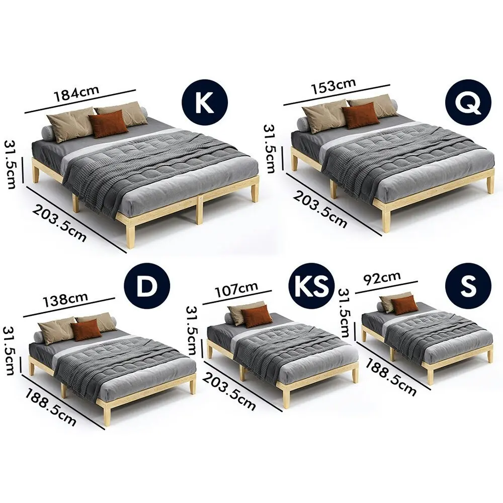 Alfordson Mattress Platform Wooden Bed Frame King