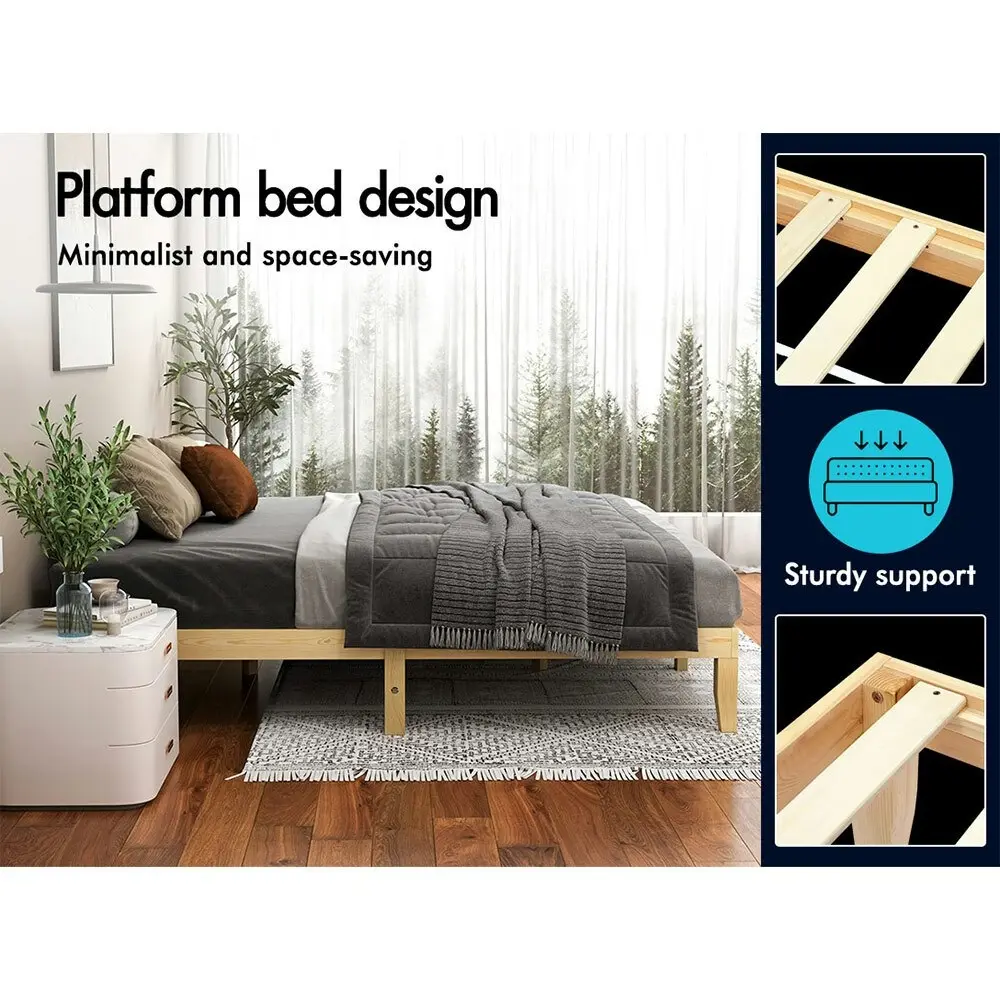 Alfordson Mattress Platform Wooden Bed Frame King