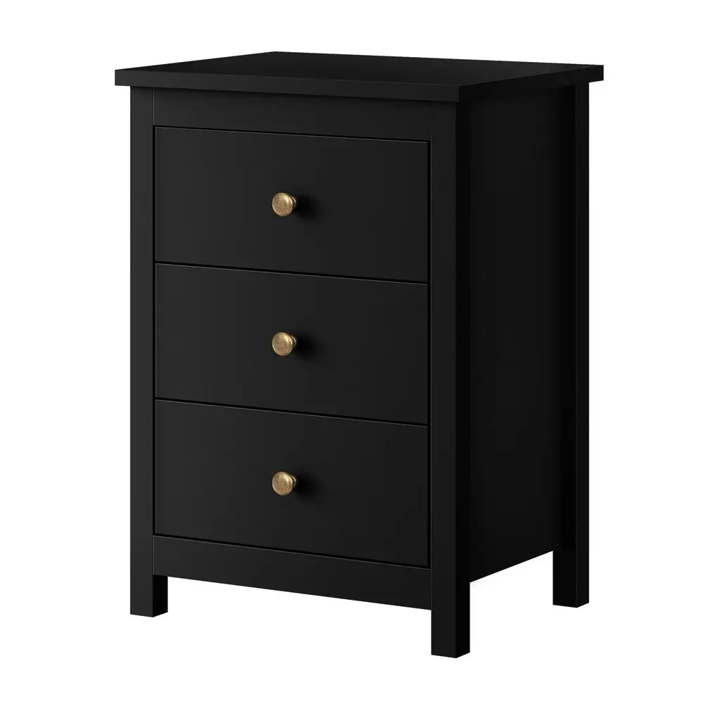 Alfordson Bedside Table Hamptons - Black