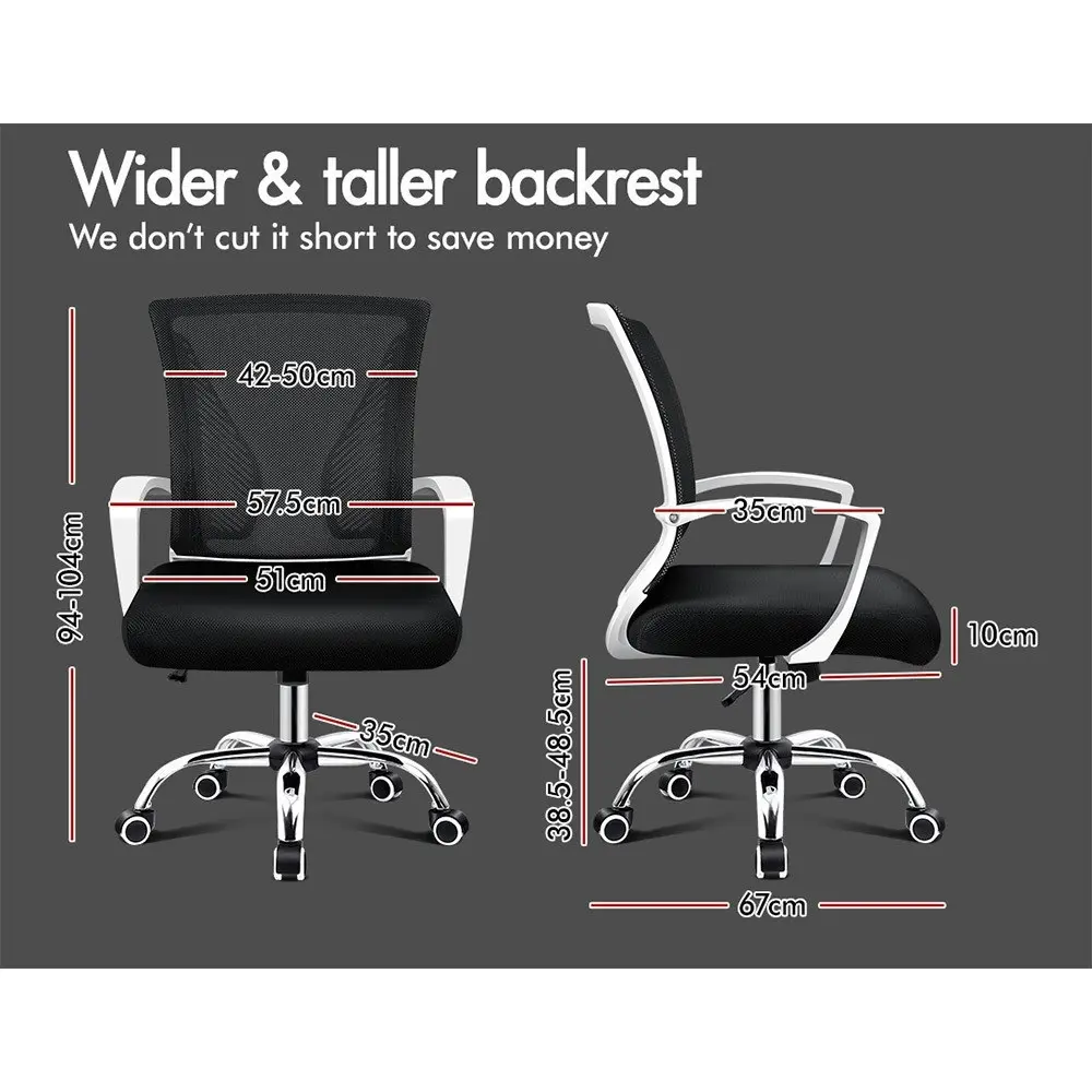 Alfordson Mid Back Tilt Mesh Office Chair Black White