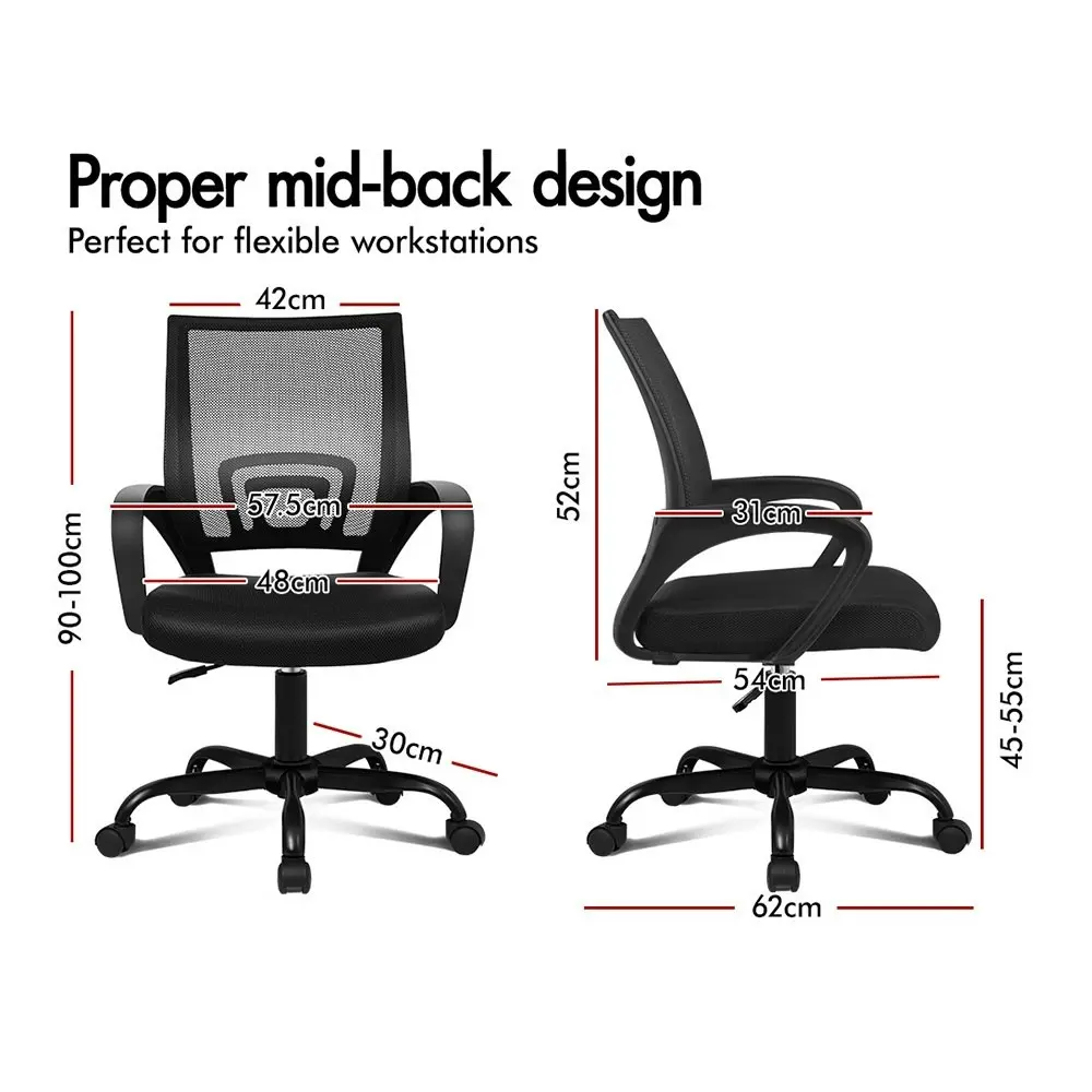 Alfordson Mid Back Mesh Office Chair All Black