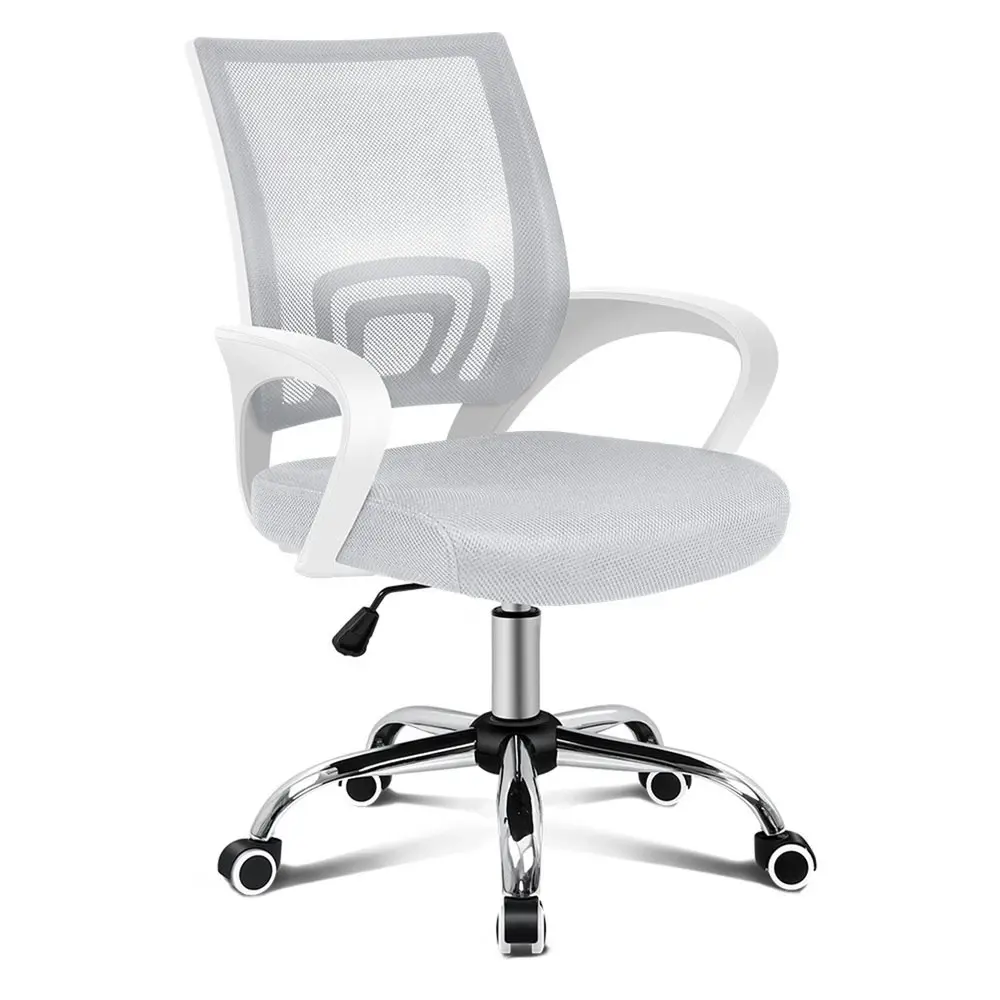 Alfordson Mid Back Mesh Office Chair White Grey