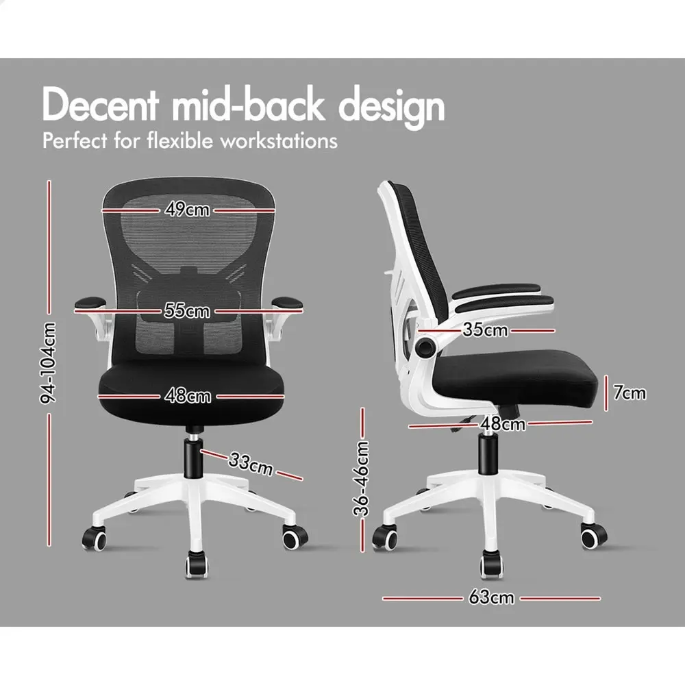 Alfordson Mesh Mid Back Computer Office Chair - Black White