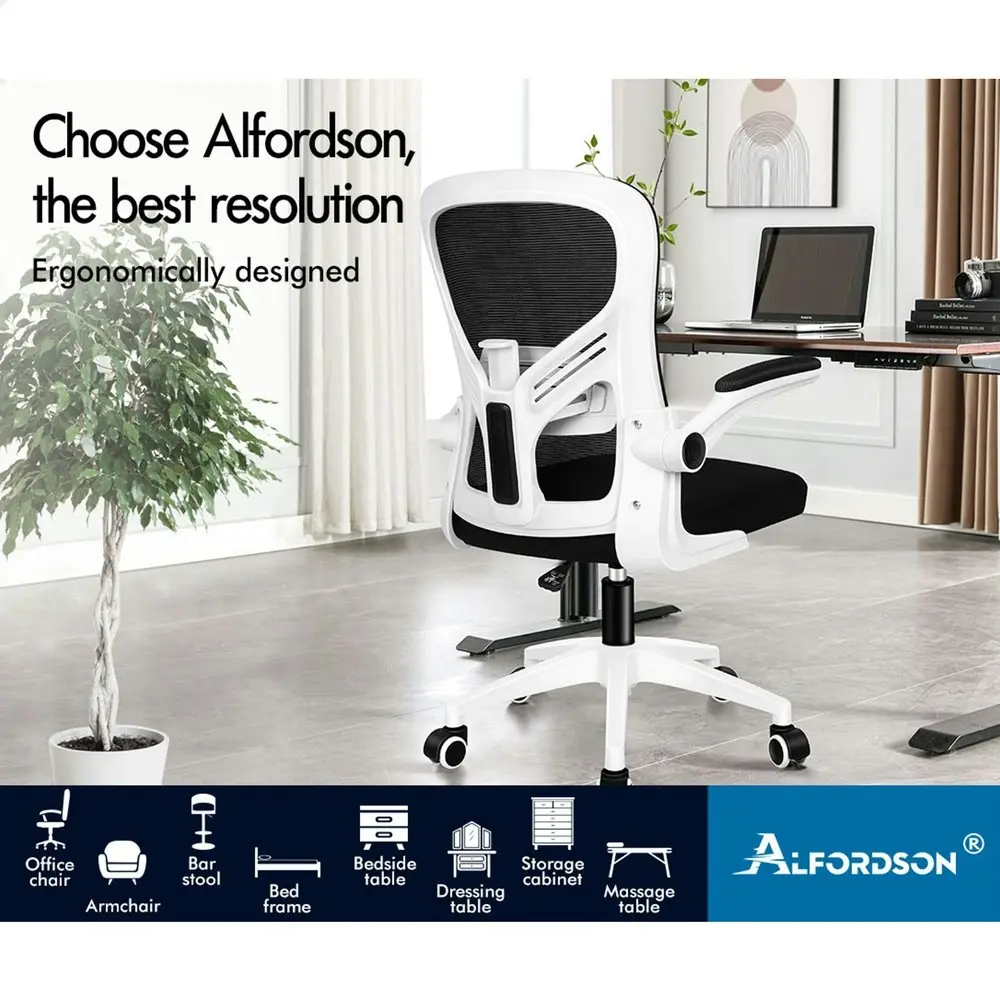 Alfordson Mesh Mid Back Computer Office Chair - Black White