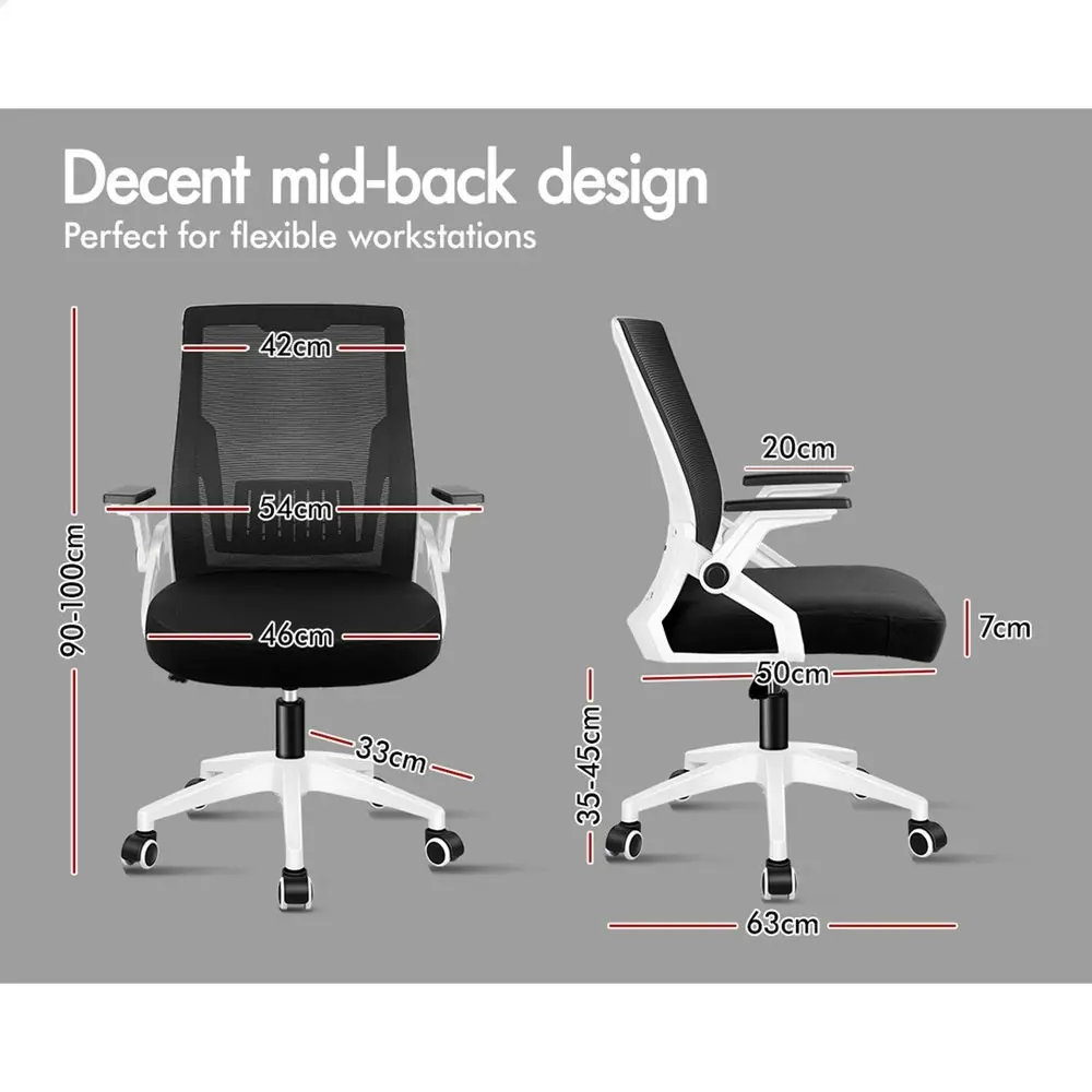 Alfordson Mesh Computer Work Office Chair Black White