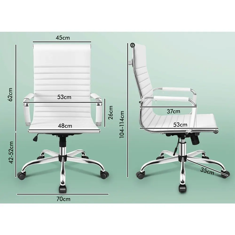 Alfordson Ergonomic High Back PU Leather Office Chair White