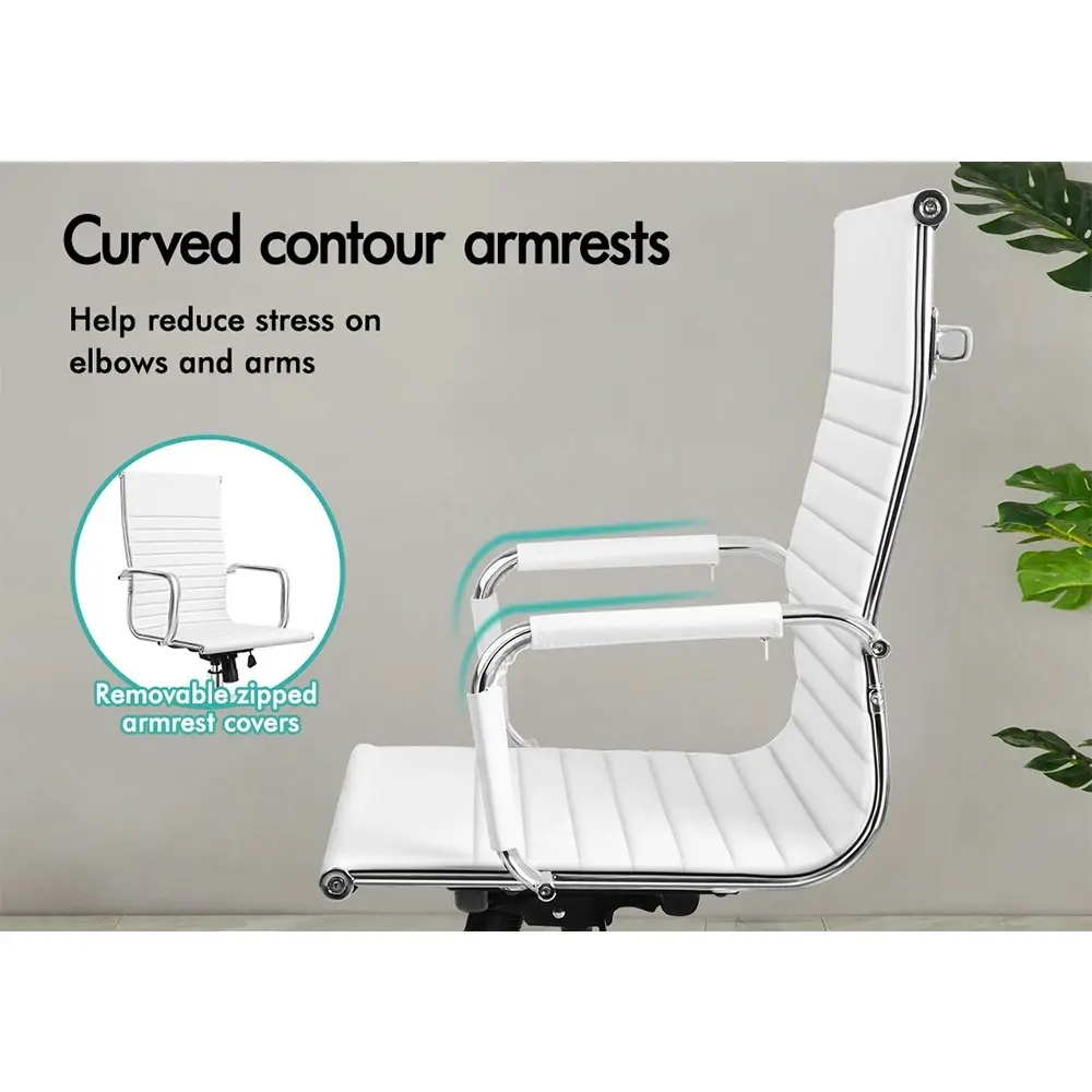 Alfordson Ergonomic High Back PU Leather Office Chair White