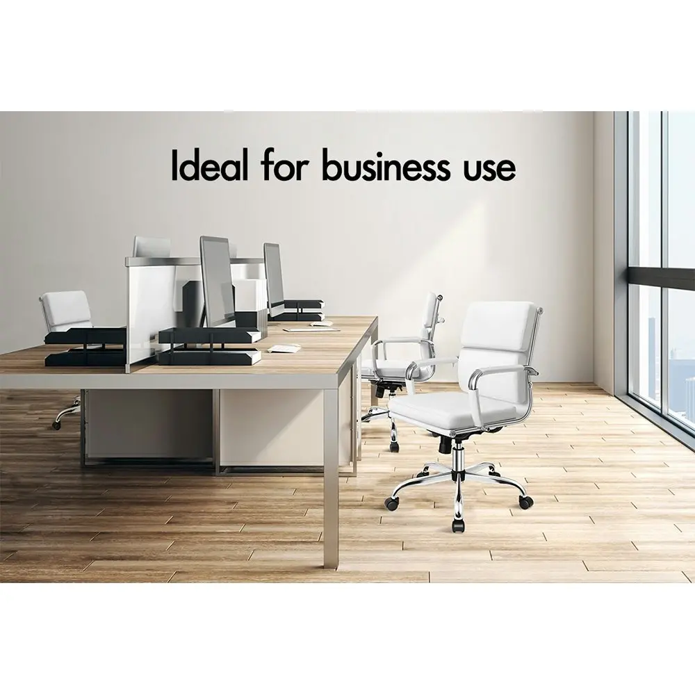 Alfordson Ergonomic Padded Mid Back Executive Office Chair White