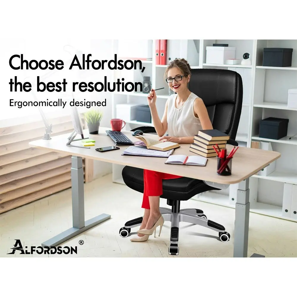 Alfordson Office Chair Executive PU Leather Black