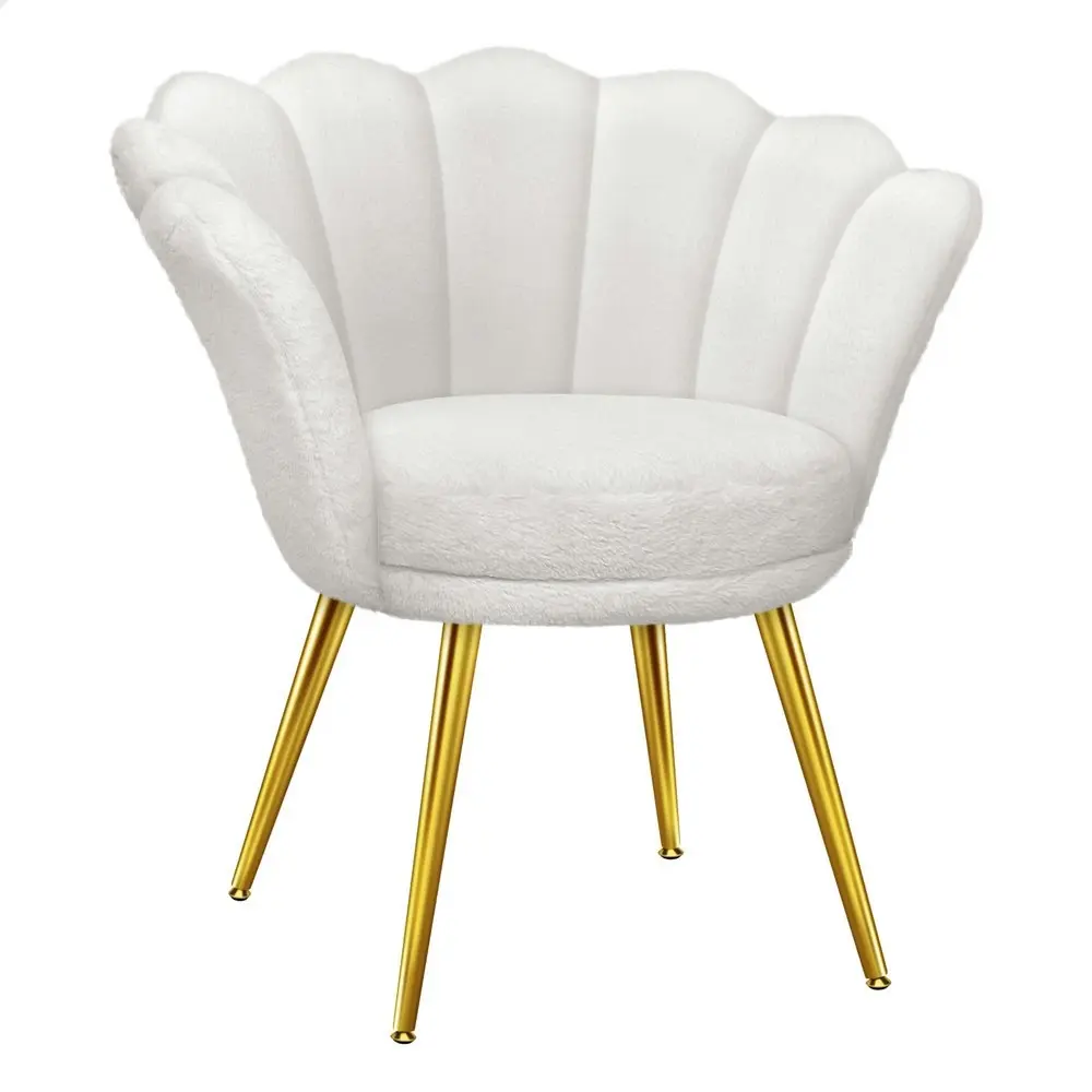 Alfordson Armchair Accent Chair Faux Fur Seat White