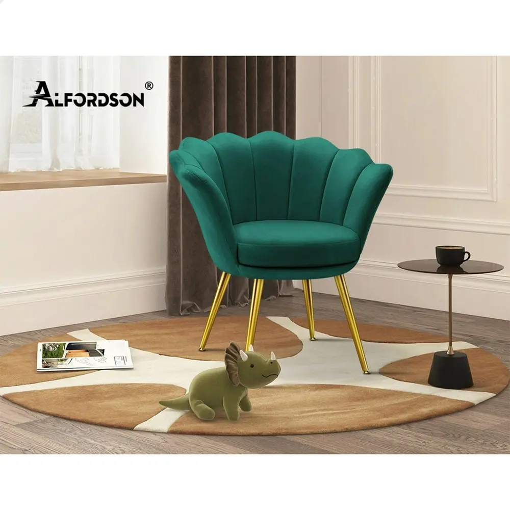 Alfordson Armchair Accent Chair Velvet Seat Green