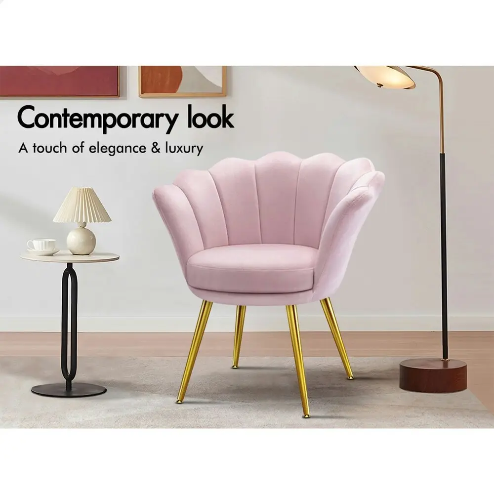 Alfordson Armchair Accent Chair Velvet Seat Pink