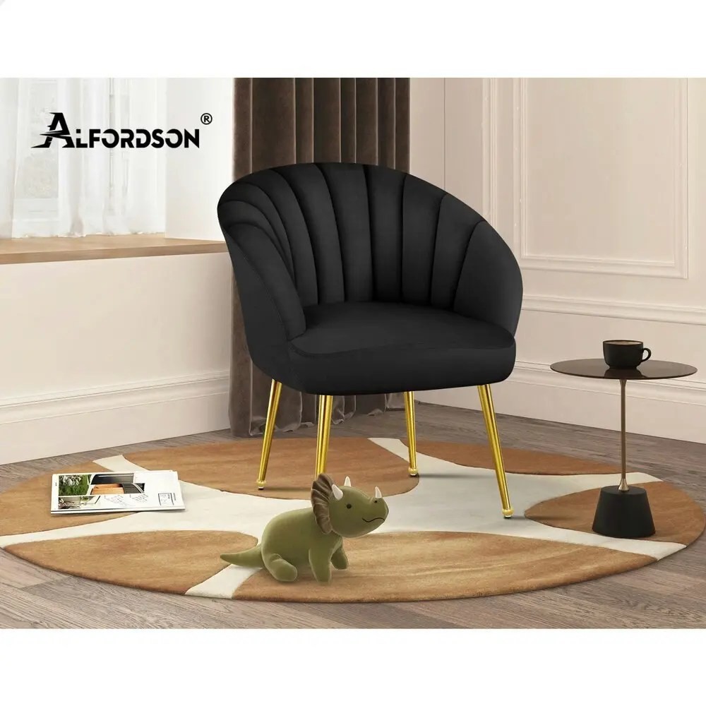 Alfordson Armchair Lounge Accent Chair Velvet Black