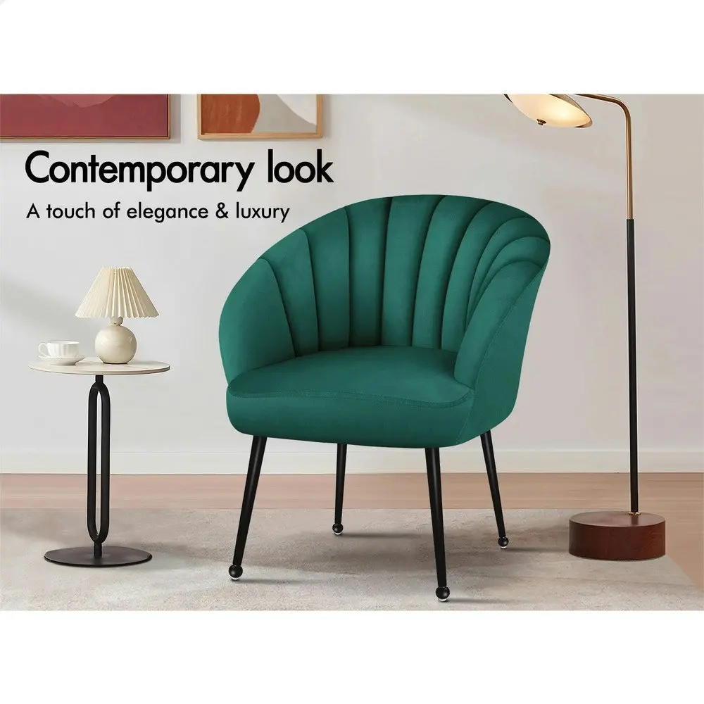 Alfordson Armchair Lounge Accent Chair Velvet Green