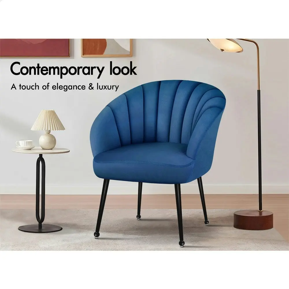 Alfordson Armchair Lounge Accent Chair Velvet Blue