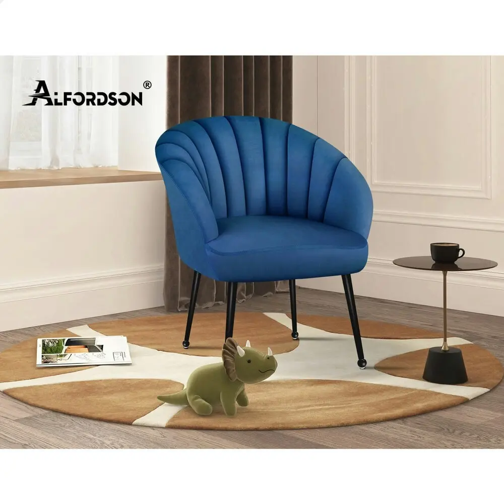 Alfordson Armchair Lounge Accent Chair Velvet Blue