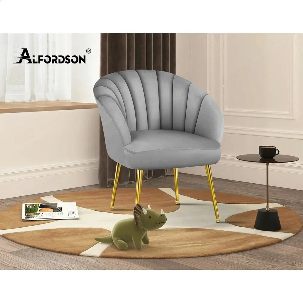 Alfordson Armchair Lounge Accent Chair Velvet Grey