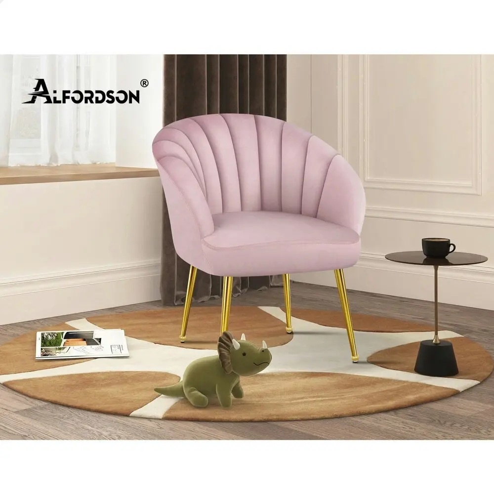 Alfordson Armchair Lounge Accent Chair Velvet Pink