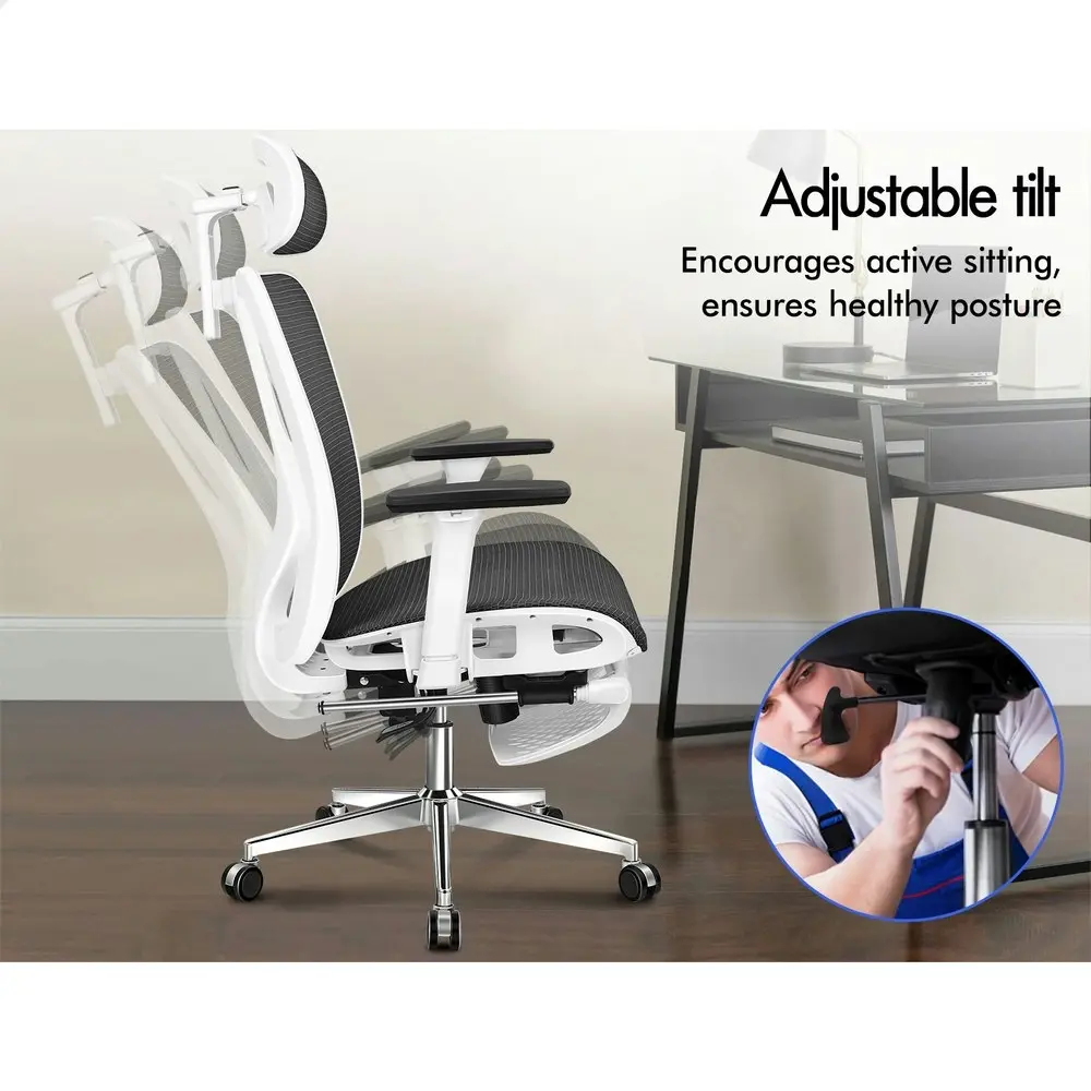 Alfordson Ergonomic Executive Mesh Office Chair White Black