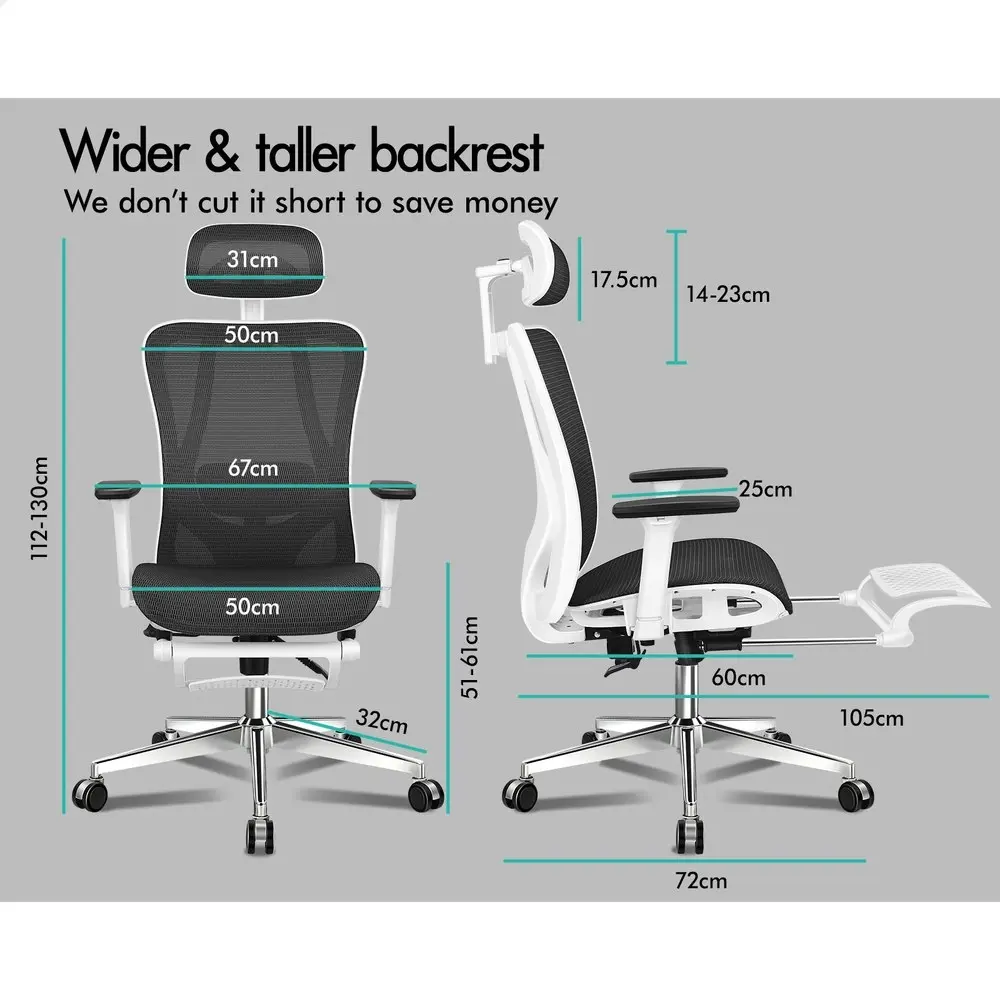 Alfordson Ergonomic Executive Mesh Office Chair White Black