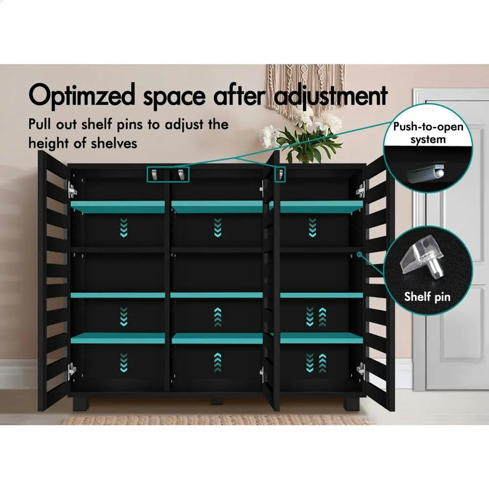 Alfordson Shoe Cabinet Rack 30 Pairs Black