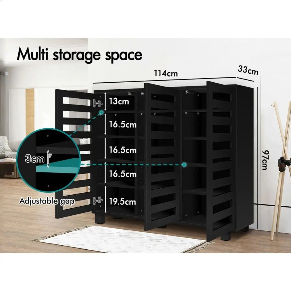 Alfordson Shoe Cabinet Rack 30 Pairs Black