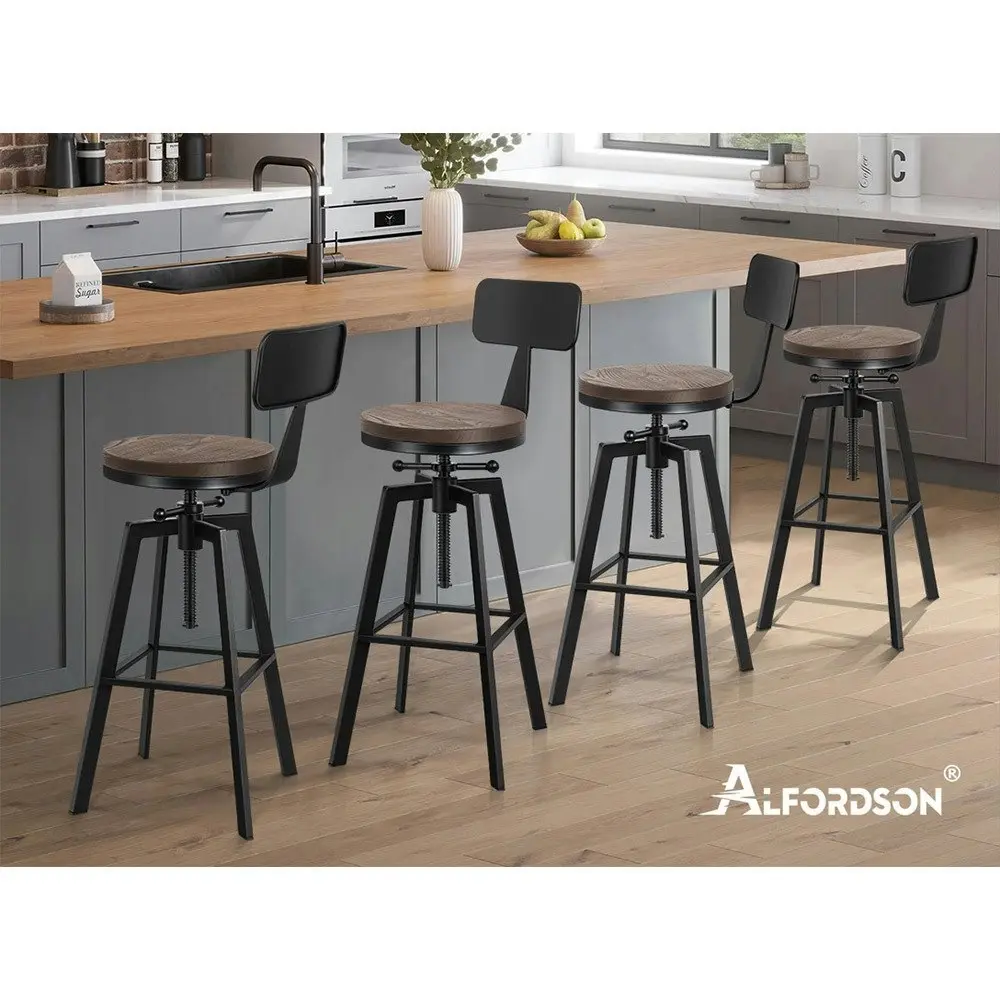 Alfordson 2x Backrest Bar Stool Ezra