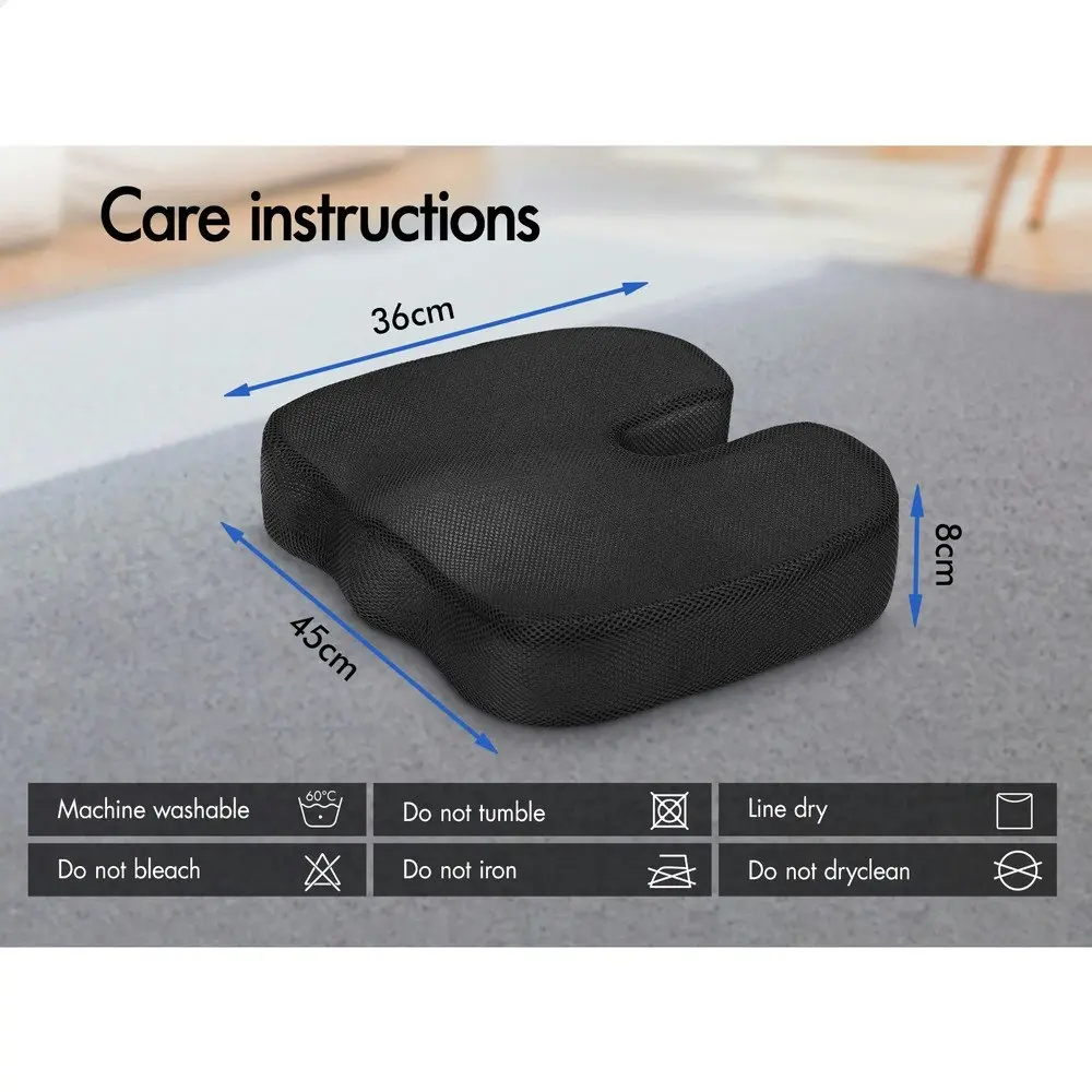 Starry Eucalypt Seat Cushion Memory Foam Pillow Pad Mesh Black