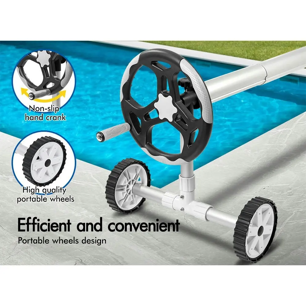 Alfordson Pool Cover Roller 6m Adjustable Solar Blanket Reel Swimming Grey