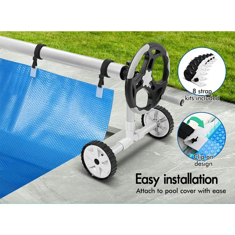 Alfordson Pool Cover Roller 6m Adjustable Solar Blanket Reel Swimming Grey