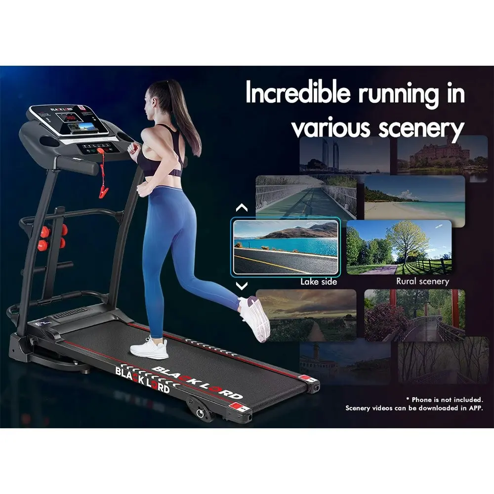 Black Lord Treadmill Electric Exercise Machine Run Home Gym Fitness Foldable