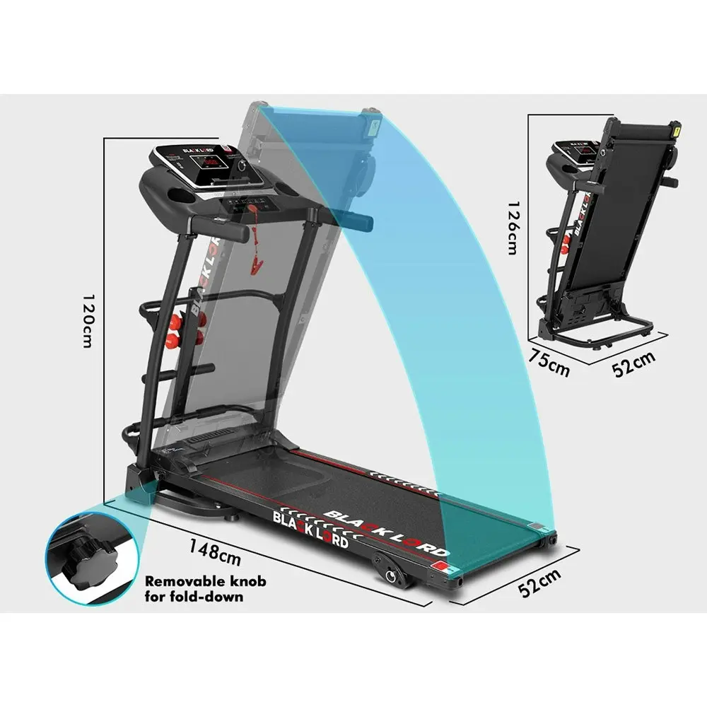 Black Lord Treadmill Electric Exercise Machine Run Home Gym Fitness Foldable