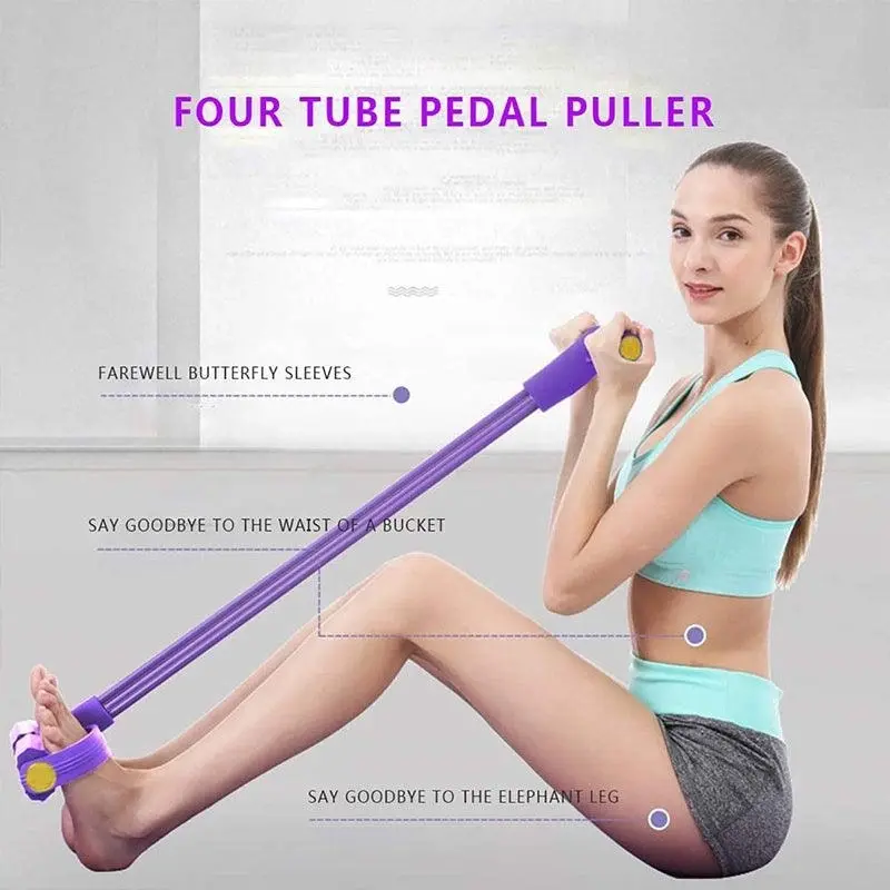 Multi-Function Exercise Tension Rope Foot Pedal Resistance Fitness Pull Bands