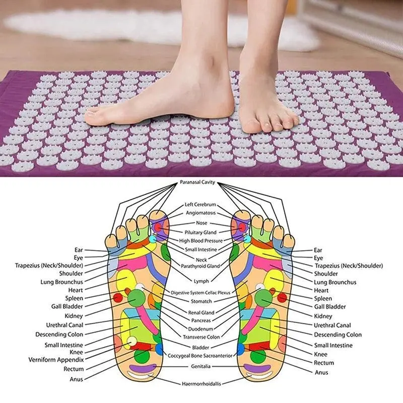 Acupressure Mat Yoga Massage Shakti Sit Lying Mats Pillow Pain Stress Pain Relax