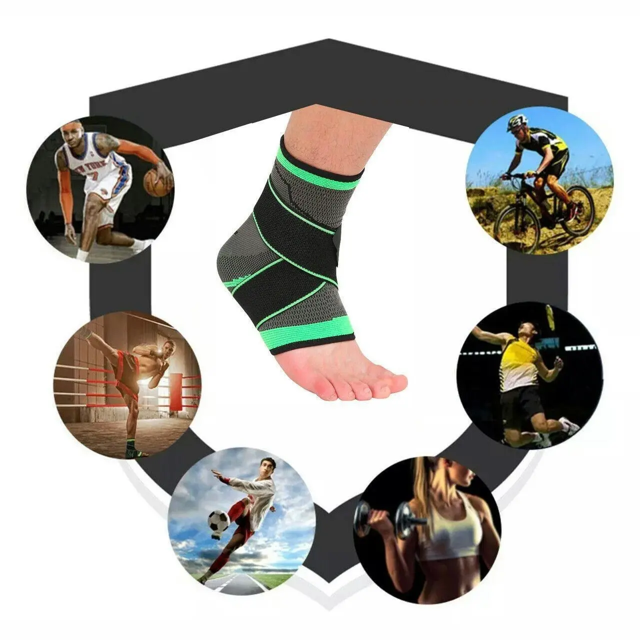 Aolikes Ankle Support Brace Compression Adjustable Heel Foot Protector Strap Au