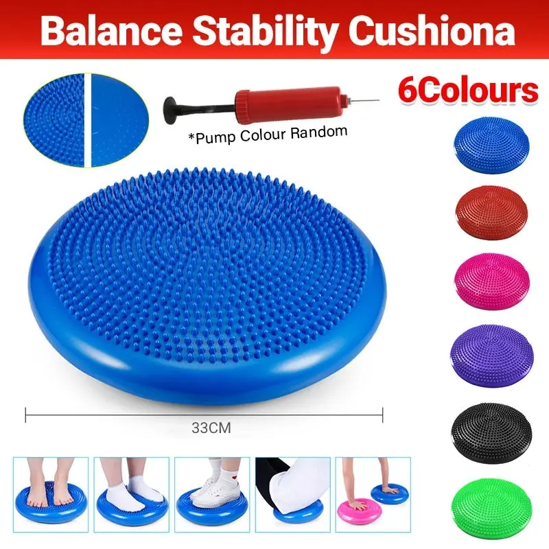 Balance Stability Cushion Wobble Air Disc Ankle Knee Strength Rehab Exercise