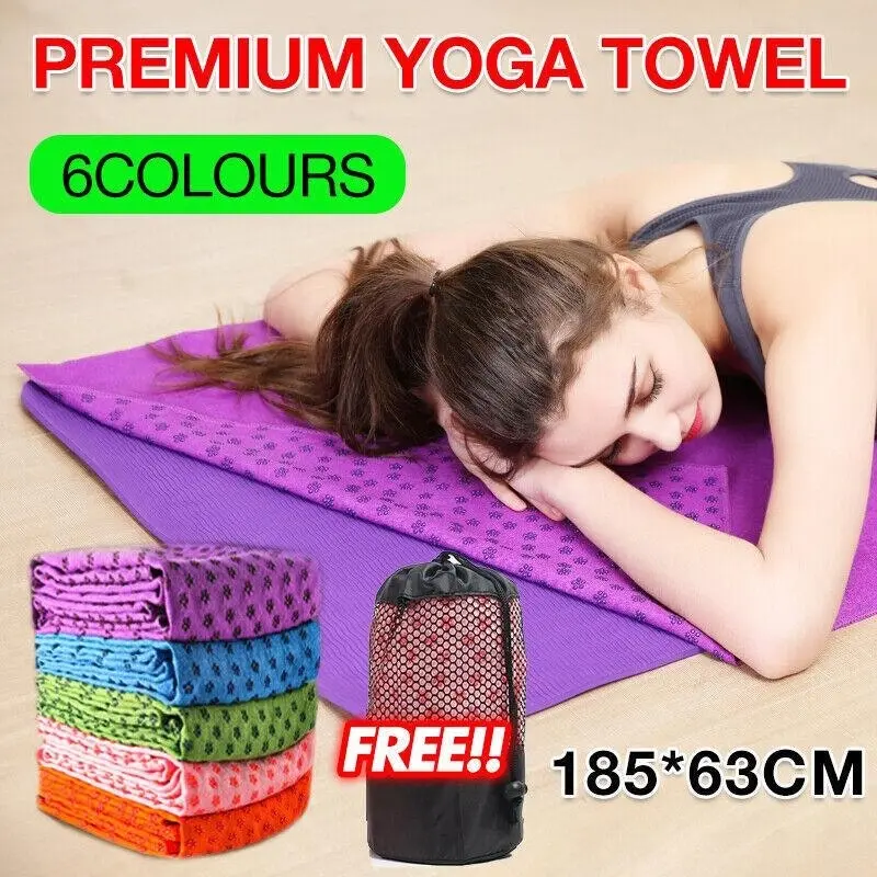 Non-Slip Yoga Towel Mat Eco-Friendly Fitness Gym Microfiber Blanket   Au Stock