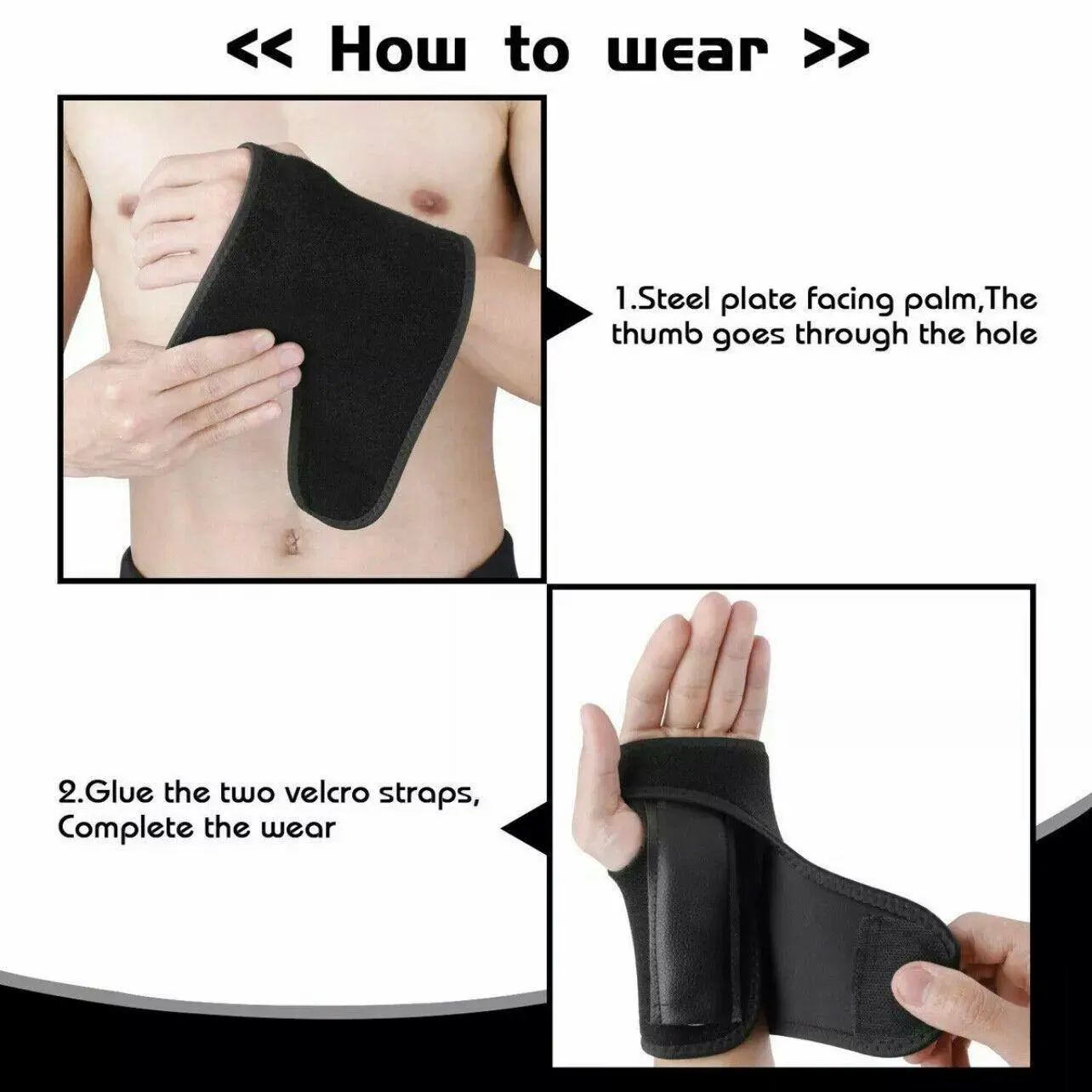 Aolikes Steel Wrist Support Splint Carpal Tunnel Syndrome Sprain Strain Brace