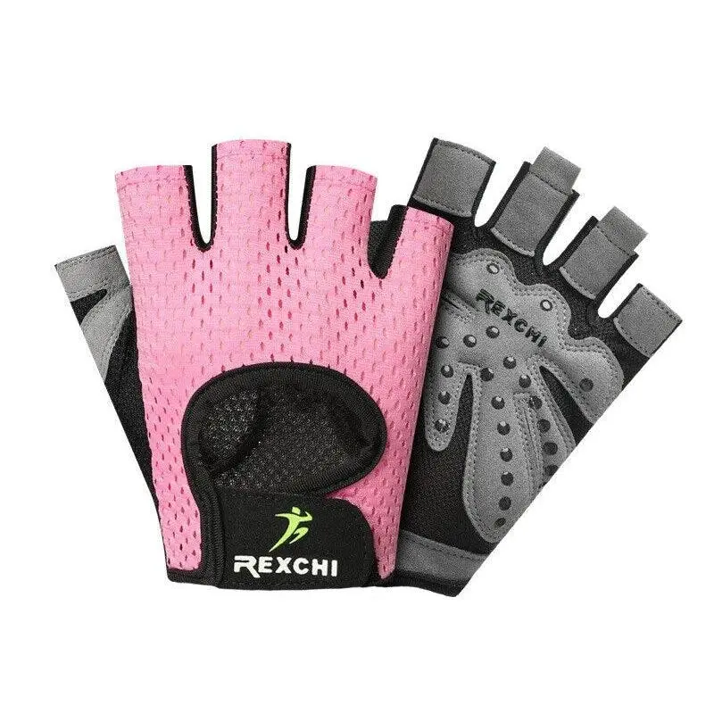 XL Women Fitness Gym Training Gloves Half Finger Gel Weight Lifting Workout Gloves