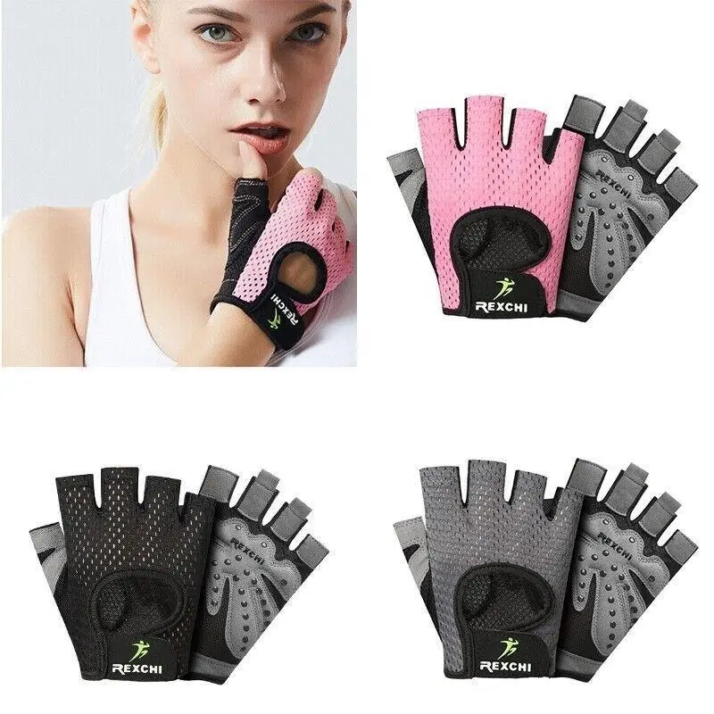 XL Women Fitness Gym Training Gloves Half Finger Gel Weight Lifting Workout Gloves