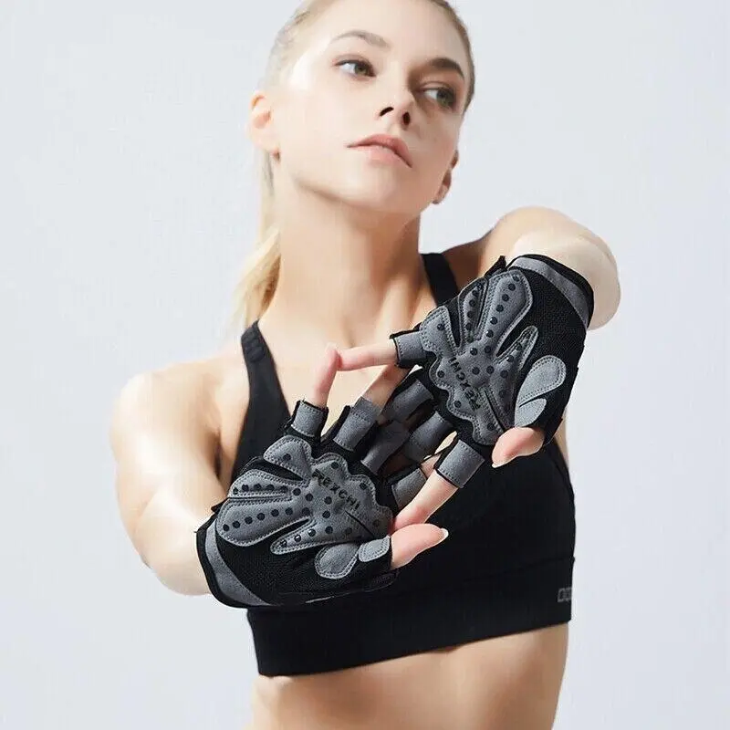 XL Women Fitness Gym Training Gloves Half Finger Gel Weight Lifting Workout Gloves