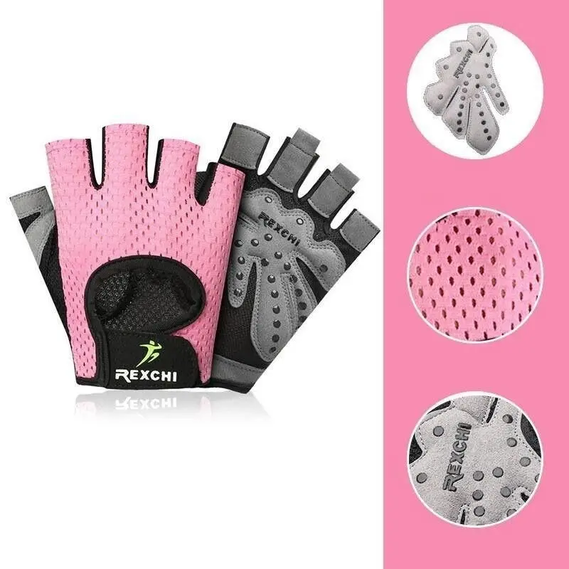 XL Women Fitness Gym Training Gloves Half Finger Gel Weight Lifting Workout Gloves