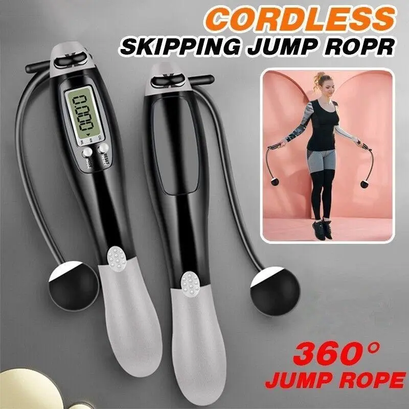 Digital Wireless Cordless Skipping Jump Rope Fitness With Calorie Counter