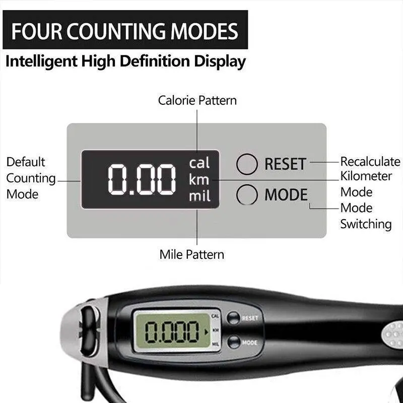 Digital Wireless Cordless Skipping Jump Rope Fitness With Calorie Counter